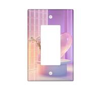Heart Shaped Light Switch Cover Plates/Outlet Covers, Pastel Peach Decorations for Home Accents, Thermoplastic Wall Plates, Standard Size Single Rocker