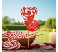 Heart Shaped Lollipop Red and White Swirl 80g I Valentine's Day Gift I Perfect for Hamper I Mother's Day I Galentines Gift