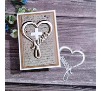 Heart-Shaped Love Cross Letter Metal Die Cuts,Flower Branch Leaf Cutting Dies Cut Stencils for DIY Scrapbooking Album Decorative Embossing Paper Dies Card Making