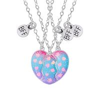 Heart Shaped Magnetic Necklace - Best Friends Forever Necklaces For 3 | Matching Alloy Pendant Set With Puzzle Necklace For Three Friends To Mark A Friend, Se référer au descriptif, Refer to