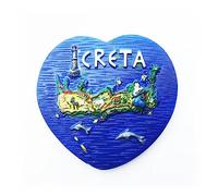Heart-Shaped Map Of Crete Greece Magnet Kitchen Fridge Decorated Magnet