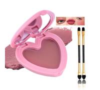 Heart-Shaped Matte Rose Taupe Eyeshadow Palette with Mirror - Dual-Ended Brushes for Multi-Use Eye, Lip & Cheek Makeup, Ideal for Everyday Natural Looks, Portable Pink Compact Design