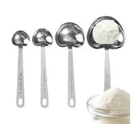 Heart Shaped Measuring Spoon Set | Stainless Steel Spoon - Kitchen Spoons, Seasoning Spoon, Heart Shaped Spoon for Wedding Birthday Party