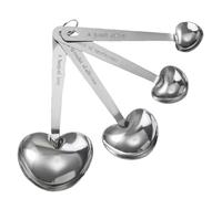 Heart Shaped Measuring Spoon Set, Stainless Steel Tablespoon, Kitchen Spoons, Seasoning Spoon, Heart Shaped Spoon for Wedding Birthday Party
