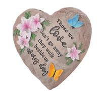 Heart Shaped Memorial Garden Stones,Memorial Garden Stone Resin Those We Don't Go Away Heart Shaped Memorial Bereavement Stone Sympathy Gift in Memory of Loss of Loved One