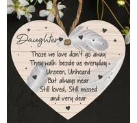 Heart-Shaped Memorial Plaque for Daughter - "Those We Love Don’t Go Away" - Sympathy, Bereavement Gift, Personalised Heart Keepsake, Thoughtful Condolence for Loss of a Daughter, Memorial Decoration