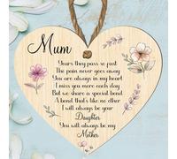 Heart-Shaped Memorial Plaque for Mum - "Years They Pass So Fast" Sentiment - Beautiful Floral Design - Mother-Daughter Bond Tribute - Thoughtful Remembrance Gift (Large: 23 cm (H) × 20 cm (W))