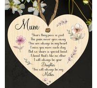 Heart-Shaped Memorial Plaque for Mum - "Years They Pass So Fast" Sentiment - Beautiful Floral Design - Mother-Daughter Bond Tribute - Thoughtful Remembrance Gift (Medium: 15 cm (H) × 13 cm (W))