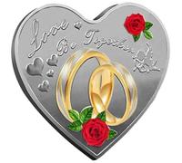 Heart Shaped Metal Coins Collectible Coins Commemorative Coin Wedding Souvenirs Anniversary Valentine's Day Present