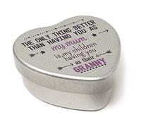 Heart Shaped Mini Silver Tin The only thing better than having you as my Mum Boho Wild and Free Design Gift for Gran filled with mini chocolates