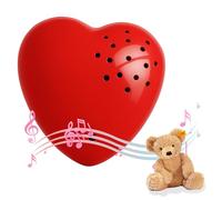 Heart Shaped Mini Voice Recorder 40 Seconds, Voice Recorder for Teddy Programmable Sound Button, Recordable Teddy Bear, Voice Box for Speaking Record Custom Message, Teddy Bear Voice Recorder