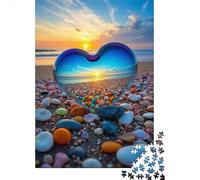 Heart-shaped Mirror Puzzles 1000 Piece for Adults Jigsaw Puzzles Jigsaw Puzzle Beautiful Decoration 70x50cm/1000pcs