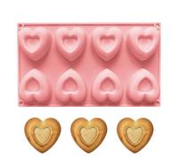 Heart Shaped Mold, Multi Use Silicone Pan, 8 Cavity Dessert Tray for Kitchen, Excellent Silicone Easy Release, Cake Soap Set, Candy Making Resin Art Treats for Holiday Party