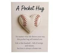 Heart Shaped Motivational Softball, Inspirational Card For Athletes, Quote Printed Encouraging Ball, Pocket Hugs Heart Keepsake For Friends Family Boyfriend Girlfriend Coworkers