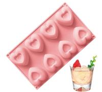 Heart Shaped Mould - Silicone Baking Mould with 8 Cavities, Fondant Molds - for Decorating Cakes, Candy Making, Parties, Resin Art and Valentine's Day