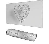 Heart-Shaped Mouse Pad Gaming Mat Abstract Mouse Mat Large, 1000x500x3mm Mousemat Gaming Mousepad, Non-Slip Desk Pad, Washable Mousemat, Desk Protector, for Office, Keyboard, Laptop, PC, f-425