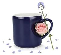 Heart Shaped Mug Ceramic, Passionate Love Red Mug - with Heart Shaped Handle, Unique and Fun Coffee Cups, Every Time I Raise My Glass, I Can Feel The Other Person's Love (Romantic Purple)