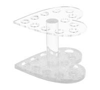 Heart Shaped Nail Art Pen Holder Pet Silver Display Stand