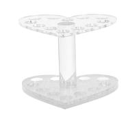 Heart Shaped Nail Art Pen Holder Silver Pet Brush Rest | Portable Single Piece, Easy to Use, Compact Desktop Stand for UV Gel Polish Pens and Simple Brush Storage