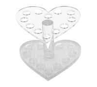 Heart Shaped Nail Art Pen Holder Silver Pet Portable