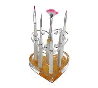 Heart Shaped Nail Art Pen Holder Stand, Metallic Brush Rest | Single Piece Accessory, Helps Prevent Mess and Disorganisation, Comfortable Easy-Use Support for Manicure Work