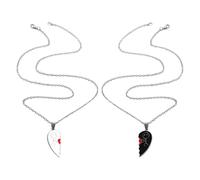 Heart-Shaped Necklace Set | 2-Piece Love Pendant for Couples, Friends, Family | Lightweight Comfortable Keepsake Jewelry Gift for Travel, Home, Women, Men, Best Friends, Colleagues