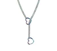Heart Shaped Necklace - Titanium Steel Chain Pendant Love Punk Gothic Jewelry | Elegant Necklace, Romantic Heart Charm, Fashion Pendant, Elegant Gift P, riferimento alla descrizione
