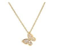 Heart Shaped Necklaces for Women Preppy Necklaces Butterfly Personality With Butterfly Titanium Necklace Female Minority Temperament With Clavicle Long Beaded Necklaces for Women (A, One Size)