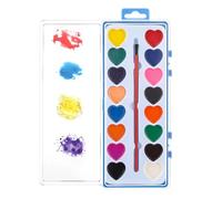 Heart Shaped Paint Set - Washable Drawing Kit, Interactive Art Supplies, Creative Craft Organizer | For Boys Girls Homeschooling Classroom Home Birthday Scrapbooking Art Classes Valentines Day Holiday