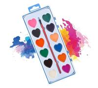 Heart Shaped Paint Set - Washable Drawing Kit, Interactive Art Supplies, Creative Craft Organizer | For Boys Girls Homeschooling Classroom Home Birthday Scrapbooking Art Classes Valentines Day Holiday