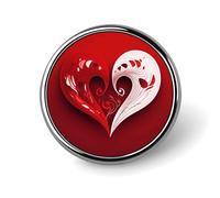 Heart Shaped Pattern Badge,Comfort Light in Weight Round Emblem Cute Funny Decor Brooch Smooth Does Not Fade Badges for Hats Jackets Coat Shirt