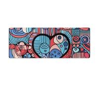 Heart Shaped Pattern Desk Mat with Stitched Edges, Rubber Mouse Mat for Keyboard Mats Non-Slip Waterproof Desk Pad Office Supplies Large Gaming Mouse Pad for Home Work