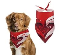 Heart Shaped Pattern Pet Scarf,Soft Durable Triangle Dog Bandanas Lightweight Breathable Comfortable Pet Bib for Small Medium Large Breed.