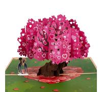 Heart-Shaped Peach Blossom Tree For Lesbian Pop Up, Paper Flower Bouquet Greeting Card with Blank Note Card & Envelope, gift for Love, Birthday, Anniversary, Wedding, Engagement, Bridal Shower