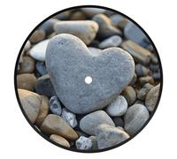 Heart Shaped Pebbles Coaster Retro CD Coaster Anti-Slip Drink Coasters Round Record Cup Mat Funny Pattern Bar Coaster Small Tabletop Protection Mat for Coffee Table