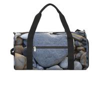 Heart Shaped Pebbles Gym Bag Sport Gym Tote Bag Lightweight Duffle Bag Carry On Weekender Bags for Women Men, white, One Size