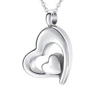Heart Shaped Pendant Necklace For Ashes Storage Heart Necklace For Women Girl Valentines Christmas Women Silver