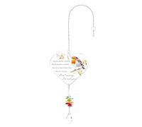 Heart Shaped Pendant Robin Gifts, Bereavement Gifts Memorial Gift, Suncatcher Memorial Plaques Remembrance Gift for Loss Can Put Room Living Room, to Give to Lost Mom Dad Grandma Grandpa's Friends