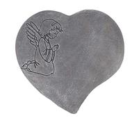 Heart Shaped Pet Memorial Headstone,Pet Loss Memorial Stones,Dog Memorial Tombstones/Gravemarker with Photo Frame and Sympathy Poem Best Gift for Loss of dog or Cat (Grey)