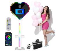 Heart-shaped Photo Booth with Touch Screen, Mini Printer, Camera, and Remote Control, Includes RGB Light Strip for Wedding and Party Events