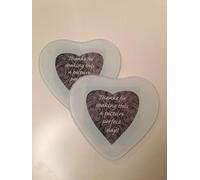 Heart shaped photo coasters favour , Set of 2