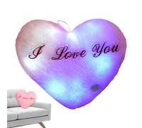 Heart Shaped Pillow - Love Lght Pillow, Light Up Heart Pillow | Cute Led Lighted Heart Shape Decor Pillows Plush, Light Up Throw Valentines Day Decorative Plushie For Sofa, Bed, Chair, 36x30cm
