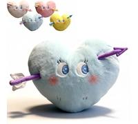 Heart Shaped Pillow, Pink Heart Pillow Decorative Throw Pillows, 12 inch Stuffed Animal Weighted Plush Toy, Cute Pillows for Women, Cute Valentine's Day Gift (Blue)