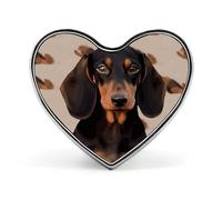 Heart Shaped Pin Button Badge for Woman, Decorative Lapel Tie Pin for Man, Cute Heart Brooch Pins Dachshund Dog Button Badges for Backpack Jackets Hats Decor