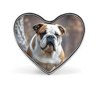 Heart Shaped Pin Button Badge for Woman, Decorative Lapel Tie Pin for Man, Cute Heart Brooch Pins English Bulldogs Button Badges for Backpack Jackets Hats Decor