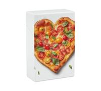 Heart Shaped Pizza Cigarette Case 85mm King Size, Crushproof Plastic Cigarette Box Holder for Men Women Cigar Protective Cover Waterproof Cigarettes Holder 20 Capacity