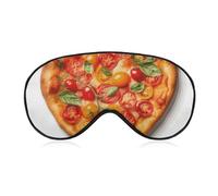 Heart Shaped Pizza Sleep Mask Light Blocking Eye Cover Polyester Eye Mask with Elastic Strap Blindfold for Side Sleeper Sleeping Masks Face Hugging for Women Men Travel