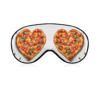 Heart Shaped Pizza Travel Eye Mask Blackout Eye Mask for Sleeping Airplane Eyemask with Adjustable Strap Sleep Masks for Women Men Soft Night Blindfold Eyemask