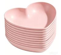 Heart Shaped Plastic Plates 10 Pack Unbreakable Dessert Fruit Cake Dishes