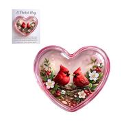 Heart Shaped Pocket Charm, Emotional Small Portable Natural Acrylic 2D Heart Shaped Christmas Gift - for Adults Family Friends Birthday Home Parties New Year Wedding S